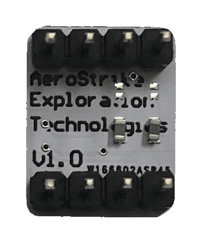 The underside of the board, marked AeroStrike Exploration Technologies V1.0.